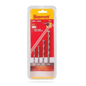 Jogo de brocas para concreto/metal kbk2 starrett 4 peças