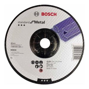 Disco desbaste 180,0mm (07 ) x 6,4 x f22 p/metal gr24 bosch 2608603183 gr24