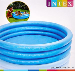 Kit piscina azul cristal 581l 58446 com bomba de ar manual intex
