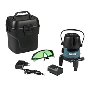 Nivel a laser verde 5 linhas base giratória ws8911k wesco