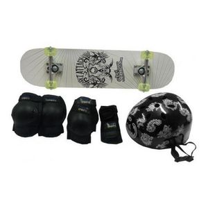 Skateboard semi-pro + kit protetor com abs