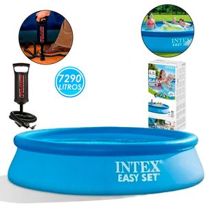 Piscina inflável 7290 litros easy set intex + bomba