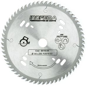 Serra Circular Ø185  x 60 Dentes Cód 851804 Indfema