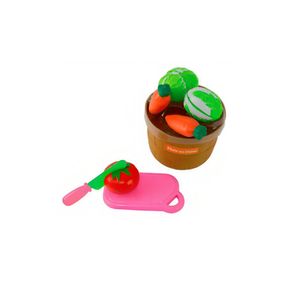 Kit comidinha verduras e legumes com cesto 8 peças bq-018 etitoys