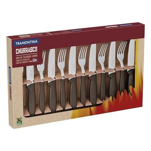 Conjunto de talheres jumbo para churrasco 12 peças brinox