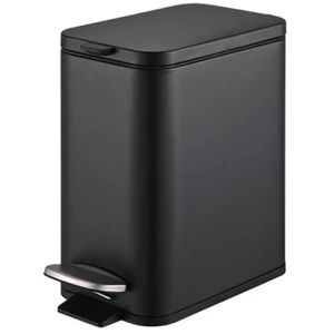 Lixeira retangular c/ pedal e balde 5l em aço frame brinox