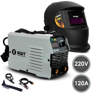 Máquina inversora de solda mma120 awt + máscara auto