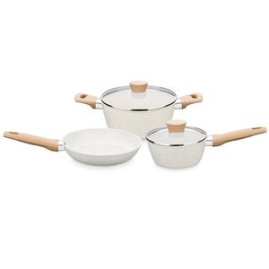 Conjunto panelas antiaderente mta ceramic flon carmela 3 pçs