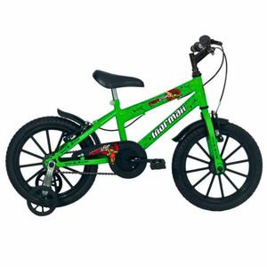 Bicicleta infantil aro 16 mormaii verde top lip com rodinhas