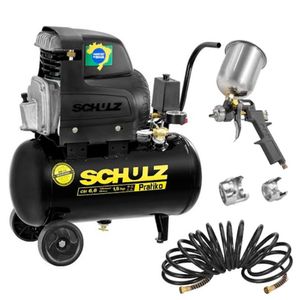 Kit motocompressor 1,5hp 20l + acessórios 3 peças schulz