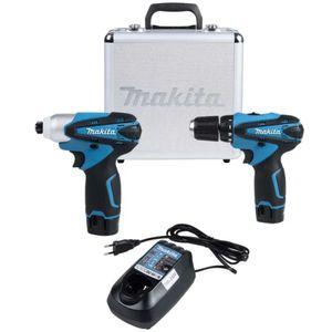 Kit furadeira parafusadeira de impacto à bateria 12v makita
