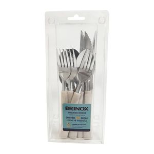 Faqueiro brinox aço inoxidável rivieira 16 peças vanilla
