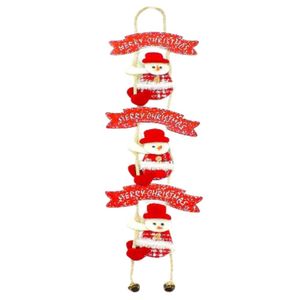 Enfeite natal boneco de neve cordão com placas 19x62 magizi