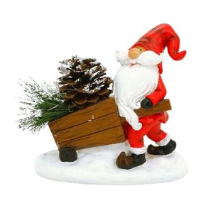 Decoração papai noel com carroça 14 cm magizi