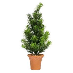 Enfeite vaso plástico com pinheiro natal 41 cm magizi natal