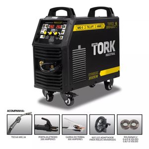 Inversor de solda mig super tork + 2 esquadro magnetico 12kg