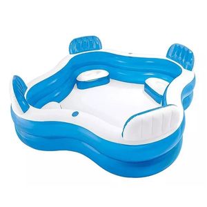Piscina inflável com assentos e porta copos 990 litros intex