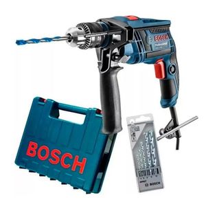 Furadeira de impacto bosch gsb 13 re 650w 127v com 5 brocas e maleta