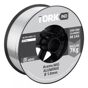 Arame solda mig 1,0mm 7kg alumínio c/ gás super tork