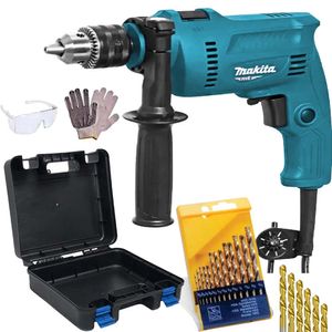 Furadeira impacto parafusadeira 1/2 500w m0801b makita + kit 220v