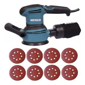 Lixadeira roto orbital 5'' 125mm 400w ws4265 wesco + 8 lixas
