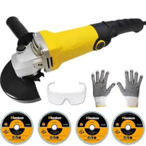 Kit lixadeira esmerilhadeira 4.1/2 800w + discos luva oculos