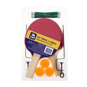 Kit tenis de mesa 2 raquetas+suporte+rede+3bolinhas