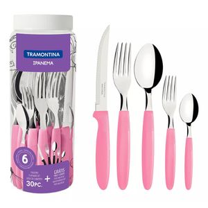 Faqueiro ipanema aco inox 30 pecas - 23398488 - rosa