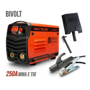 Inversora de solda 200a mma tig + esmerilhadeira + esquadro 110v
