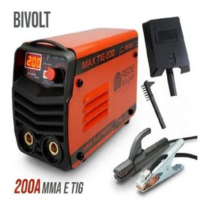 Inversora solda 200a mma tig bivolt + esmerilhadeira + kit 220v