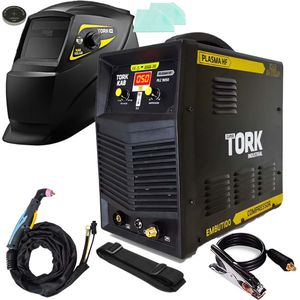 Máquina corte plasma 50a c/compressor plc9050 tork + máscara
